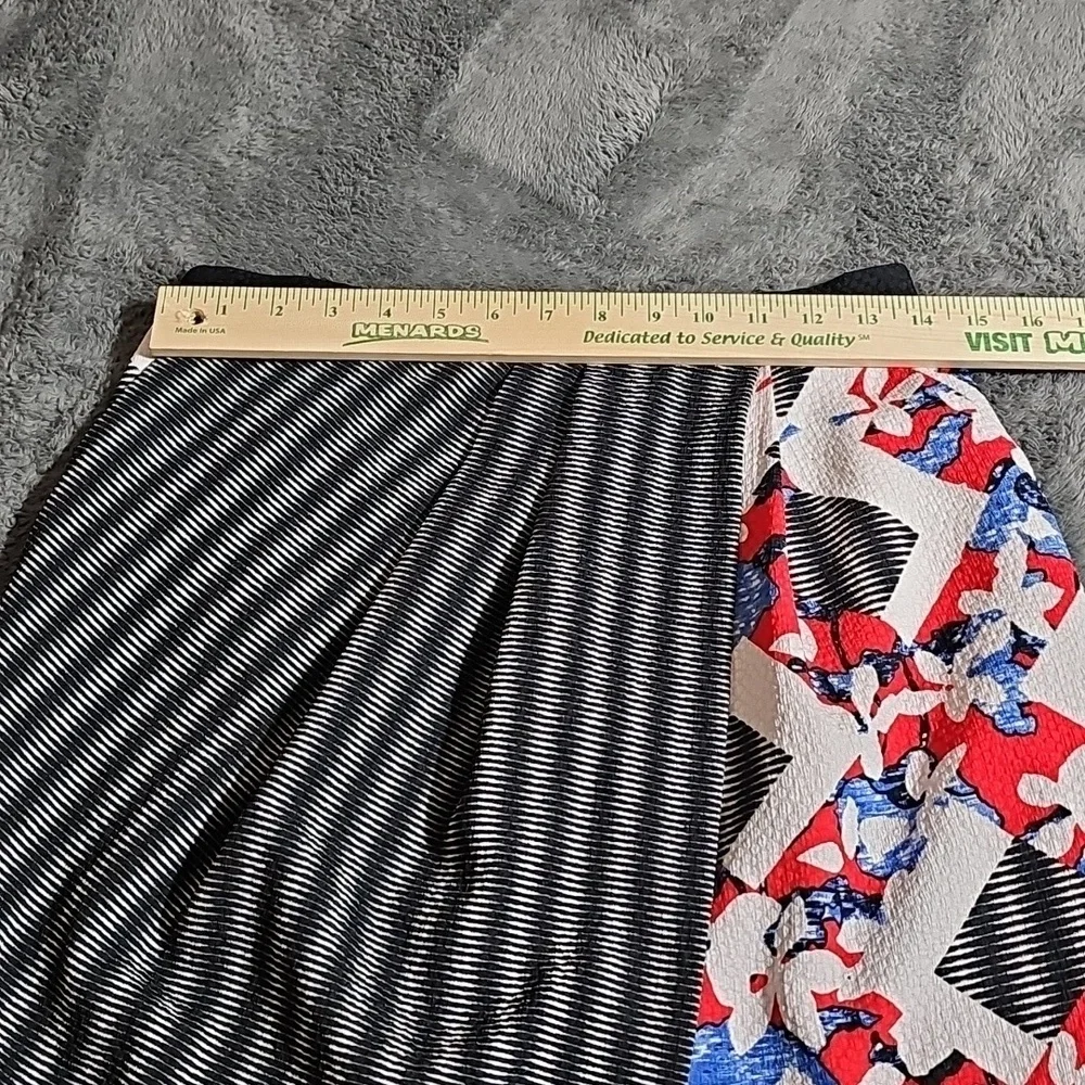 Peter Pilotto Target Faux Wrap Lined Textured Skirt Pockets Mixed Print Size 6